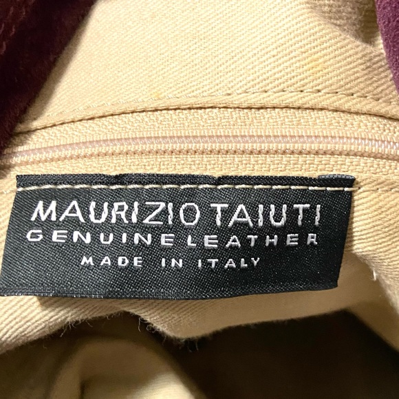 Maurizio Taiuti Italian Leather Shoulder Bag Wine Plum Color - Picture 13 of 14